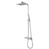 Wiesbaden Rombo Thermostatische Regendoucheset - met 25cm Vierkante Hoofddouche en Staafhanddouche - Opbouw - Chroom