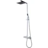 Wiesbaden Rombo Thermostatische Regendoucheset - met 25cm Vierkante Hoofddouche en Staafhanddouche - Opbouw - Chroom