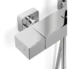 Wiesbaden Rombo Thermostatische Regendoucheset - met 25cm Vierkante Hoofddouche en Staafhanddouche - Opbouw - Chroom