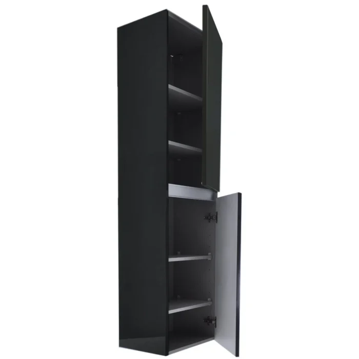 Wiesbaden Vision Badkamerkast - 160x35x35cm - 2 deuren - Draaideur - Opbouw - MDF - Hoogglans Grijs