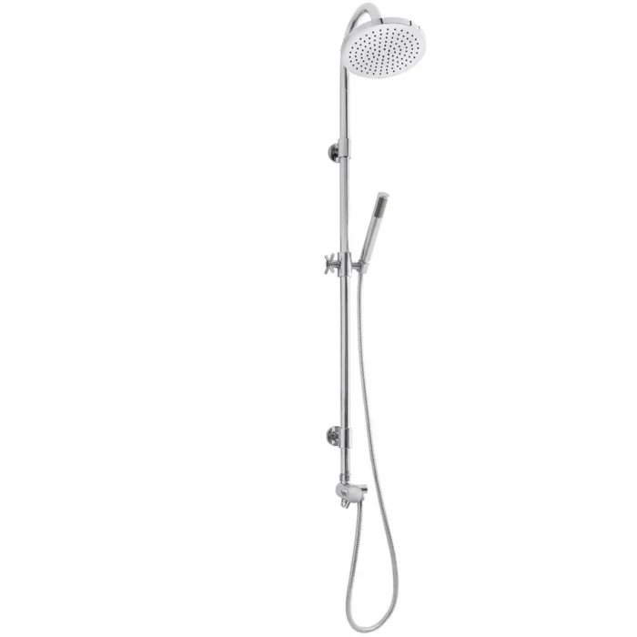 Xellanz Altara Regendoucheset met Handdouche en Omstelknop - met 20cm Ronde Hoofddouche en Staafhanddouche - Zonder kraan - Opbouw - Chroom