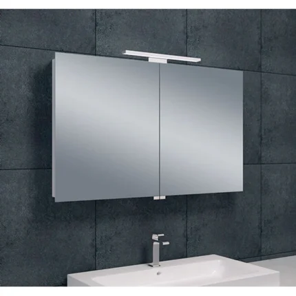 Xellanz Bright Spiegelkast met LED - 100x60x14cm - Draaideur - Rechthoek - Aluminium