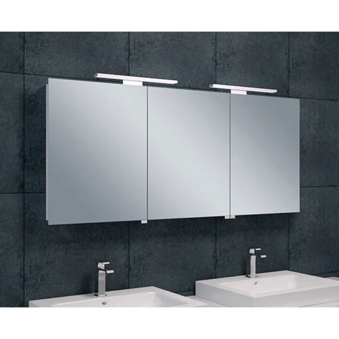 Xellanz Bright Spiegelkast met LED - 140x60x14cm - Draaideur - Rechthoek - Aluminium