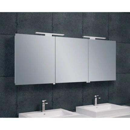 Xellanz Bright Spiegelkast met LED - 160x60x14cm - Draaideur - Rechthoek - Aluminium