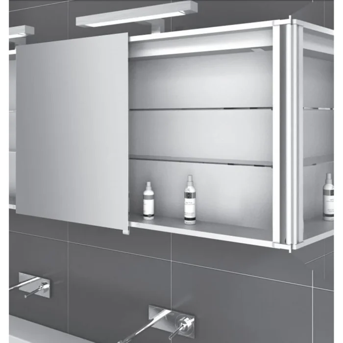 Xellanz Bright Spiegelkast met LED - 80x60x14cm - Draaideur - Rechthoek - Aluminium