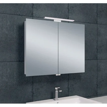 Xellanz Bright Spiegelkast met LED - 80x60x14cm - Draaideur - Rechthoek - Aluminium