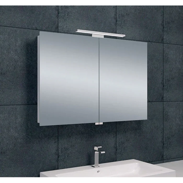 Xellanz Bright Spiegelkast met LED - 90x60x14cm - Draaideur - Rechthoek - Aluminium