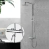 Xellanz Caral eco Thermostatische Badmengkraan met Regendoucheset - met 31cm Ronde Hoofddouche en Staafhanddouche - Opbouw - Chroom