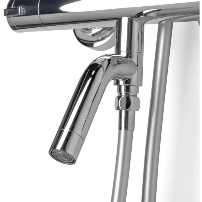 Xellanz Caral eco Thermostatische Badmengkraan met Regendoucheset - met 31cm Ronde Hoofddouche en Staafhanddouche - Opbouw - Chroom