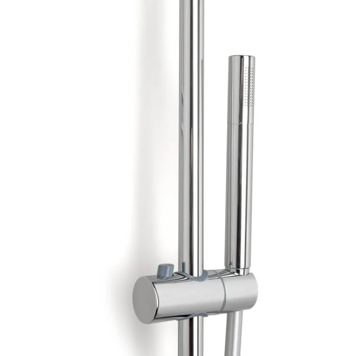 Xellanz Caral eco Thermostatische Badmengkraan met Regendoucheset - met 31cm Ronde Hoofddouche en Staafhanddouche - Opbouw - Chroom