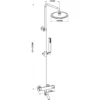 Xellanz Caral eco Thermostatische Badmengkraan met Regendoucheset - met 31cm Ronde Hoofddouche en Staafhanddouche - Opbouw - Chroom