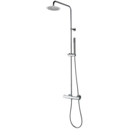 Xellanz Caral eco Thermostatische Regendoucheset - met 20cm Ronde Hoofddouche en Staafhanddouche - Opbouw - Chroom