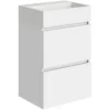 Xellanz Mini Wastafelonderkast - 45x35.1x72.2cm - 2 lades - 1 kraangat - MDF - Greeploos - Glans Wit