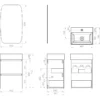 Xellanz Mini Wastafelonderkast met Spiegel - 45x35.1x72.2cm - 2 lades - 1 kraangat - MDF - Greeploos - Mat Zwart