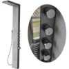 Xellanz Ohio Thermostatische Douchepaneel - 158x20cm - 1 Hoofddouche - 3 Massagedouches - 5 Stopkranen - 1 Chromen Handdouche - 1 Chromen Doucheslang - RVS