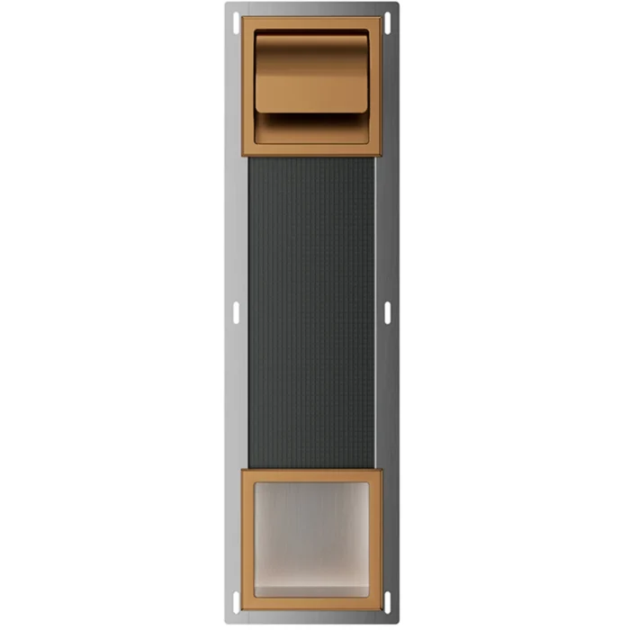 Xellanz Rocko Toiletrolhouder met Klep - Reserverolhouder - Inbouw - Geborsteld Brons Koper