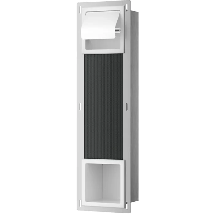 Xellanz Rocko Toiletrolhouder met Klep - Reserverolhouder - Inbouw - Mat Wit