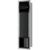 Xellanz Rocko Toiletrolhouder met Klep - Reserverolhouder - Inbouw - Mat Zwart