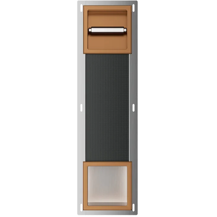 Xellanz Rocko Toiletrolhouder zonder Klep - Reserverolhouder - Inbouw - Geborsteld Brons Koper