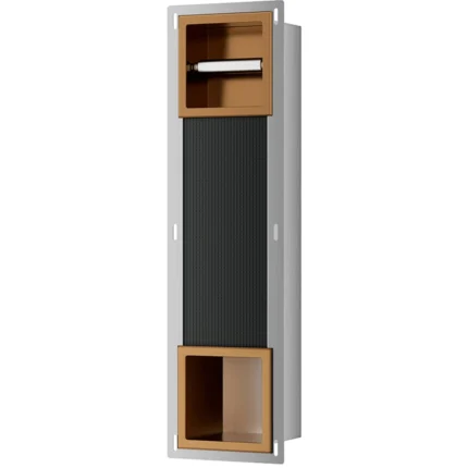 Xellanz Rocko Toiletrolhouder zonder Klep - Reserverolhouder - Inbouw - Geborsteld Brons Koper