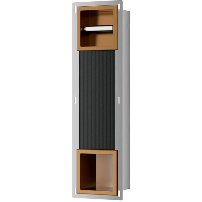 Xellanz Rocko Toiletrolhouder zonder Klep - Reserverolhouder - Inbouw - Geborsteld Brons Koper