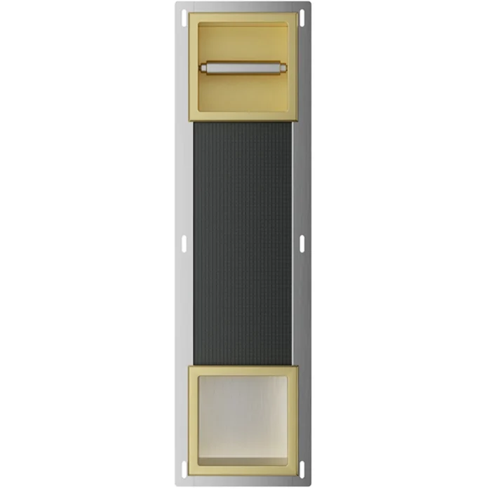 Xellanz Rocko Toiletrolhouder zonder Klep - Reserverolhouder - Inbouw - Geborsteld Messing