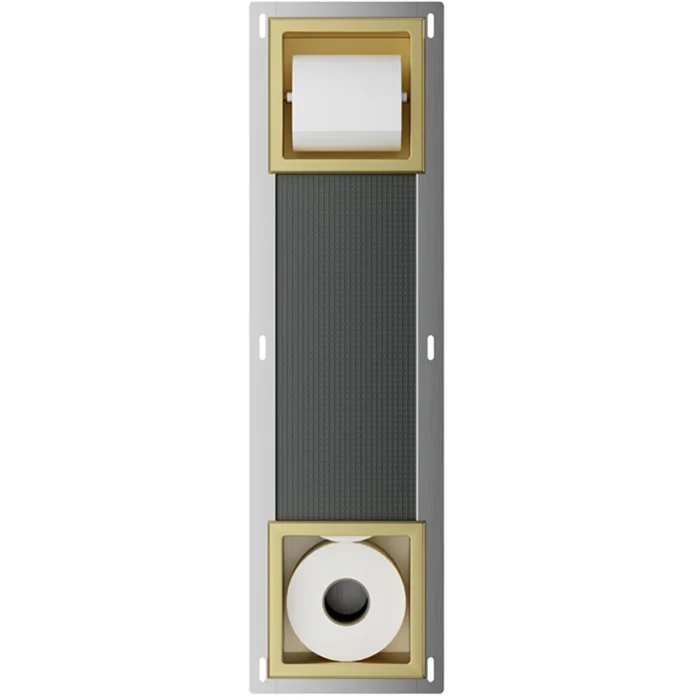 Xellanz Rocko Toiletrolhouder zonder Klep - Reserverolhouder - Inbouw - Geborsteld Messing