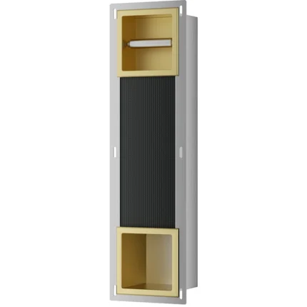 Xellanz Rocko Toiletrolhouder zonder Klep - Reserverolhouder - Inbouw - Geborsteld Messing