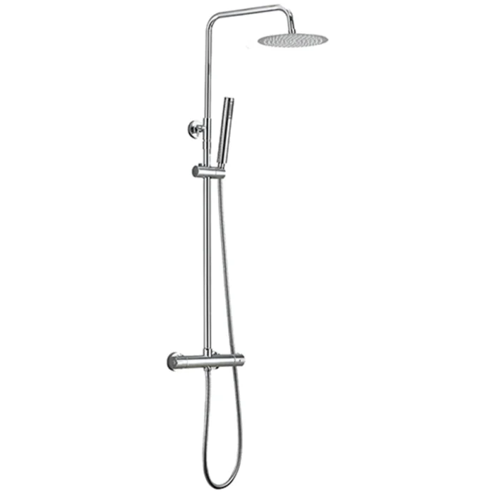 Xellanz Twenty eco Thermostatische Regendoucheset - met 20cm Ronde Hoofddouche en Staafhanddouche - Opbouw - Chroom