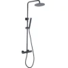 Xellanz Twenty eco Thermostatische Regendoucheset - met 20cm Ronde Hoofddouche en Staafhanddouche - Opbouw - Mat Zwart