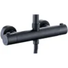 Xellanz Twenty eco Thermostatische Regendoucheset - met 20cm Ronde Hoofddouche en Staafhanddouche - Opbouw - Mat Zwart