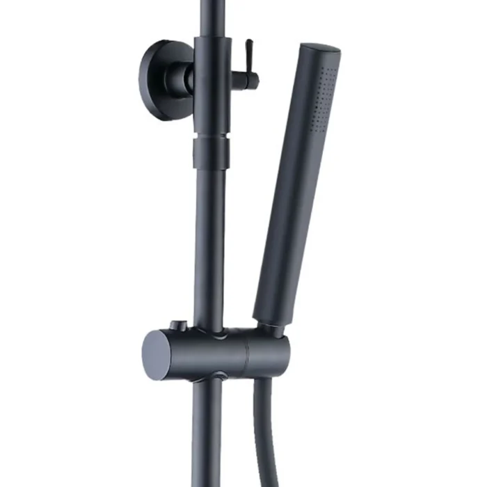 Xellanz Twenty eco Thermostatische Regendoucheset - met 20cm Ronde Hoofddouche en Staafhanddouche - Opbouw - Mat Zwart