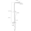 Xellanz Twenty eco Thermostatische Regendoucheset - met 20cm Vierkante Hoofddouche en Staafhanddouche - Opbouw - Chroom