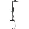 Xellanz Twenty eco Thermostatische Regendoucheset - met 20cm Vierkante Hoofddouche en Staafhanddouche - Opbouw - Mat Zwart
