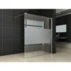 Wiesbaden Comfort Inloopdouche - 1600x2000x10mm - NANO - 1 wand - Helder Glas - Met Melkglas Middenband - Chroom