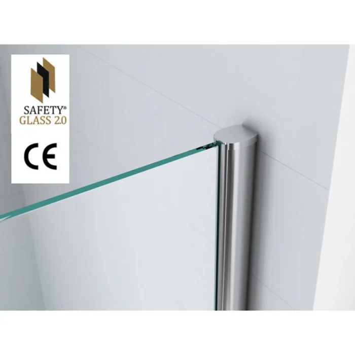 Wiesbaden Graffic Inloopdouche - 900x2000x10mm - NANO - Safety Glass Folie - Helder Glas/Chroom