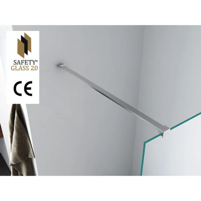 Wiesbaden Graffic Inloopdouche - 900x2000x10mm - NANO - Safety Glass Folie - Helder Glas/Chroom