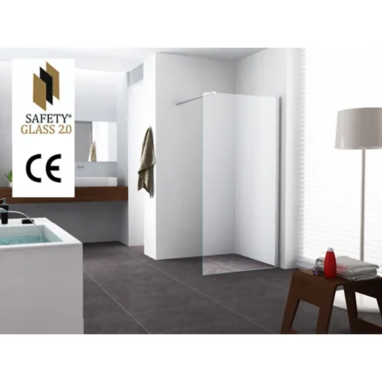 Wiesbaden Graffic Inloopdouche - 900x2000x10mm - NANO - Safety Glass Folie - Helder Glas/Chroom