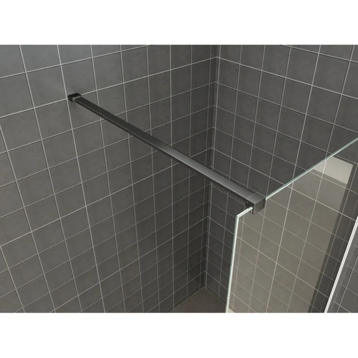 Wiesbaden Graffic Inloopdouche - 900x2000x10mm - NANO - Safety Glass Folie - Helder Glas/Mat Zwart