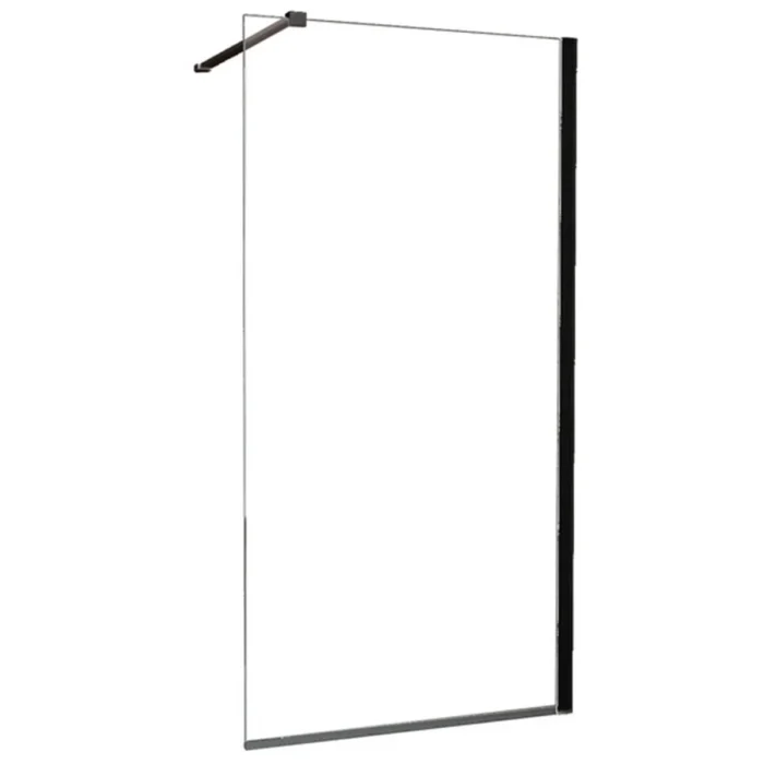 Wiesbaden Graffic Inloopdouche - 900x2000x10mm - NANO - Safety Glass Folie - Helder Glas/Mat Zwart