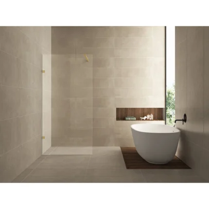 Wiesbaden Less Inloopdouche - 900x2000x8mm - Profielloos - NANO - Helder Glas/Geborsteld Messing