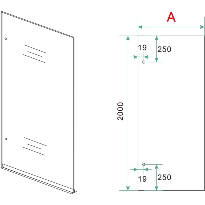 Wiesbaden Less Inloopdouche - 900x2000x8mm - Profielloos - NANO - Helder Glas/Geborsteld Messing