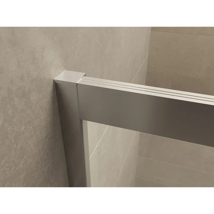 Wiesbaden Puerta Nisdeur met 1 Schuifdeur - 1200x2000x8mm - Profiel - NANO - Helder Glas/Chroom