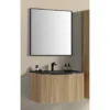 Xellanz Ribbella Compleet Badmeubelset - 100cm - 1 lade - 1 kraangat - Natural Eik/Mat Zwart
