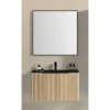 Xellanz Ribbella Compleet Badmeubelset - 100cm - 1 lade - 1 kraangat - Natural Eik/Mat Zwart