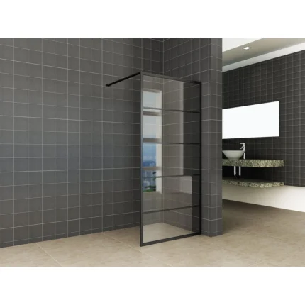 Wiesbaden Horizon Inloopdouche met Raster - 900x2000x8mm - Profiel - NANO - Helder Glas/Mat Zwart