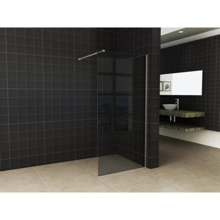 Wiesbaden Slim Glasplaat Inloopdouche - 900x2000x8mm - NANO - Rookglas