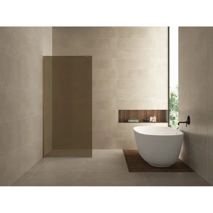 Wiesbaden Slim Glasplaat Inloopdouche - 900x2000x8mm - NANO - Vintage Brons Glas