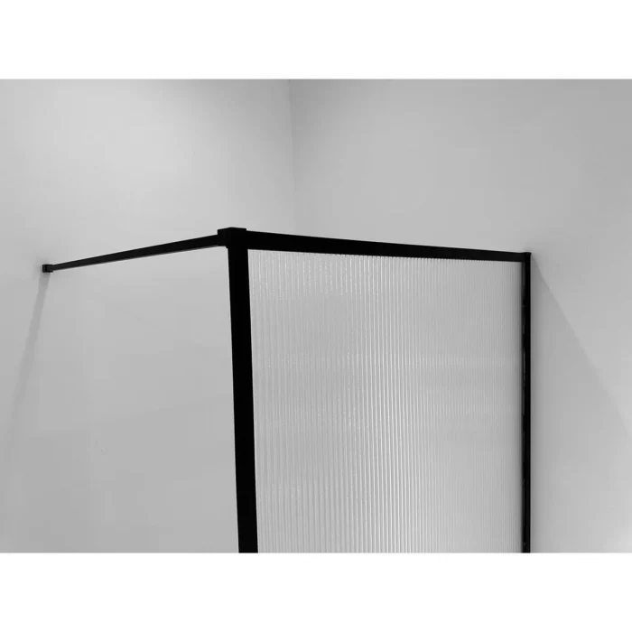 Wiesbaden Square Inloopdouche - 900x2000x8mm - Profiel - NANO - Geribbeld Helder Glas/Mat Zwart