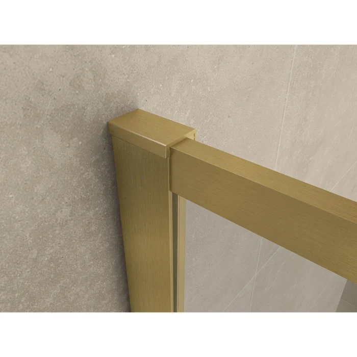 Wiesbaden Square Inloopdouche - 900x2000x8mm - Profiel - NANO - Helder Glas/Geborsteld Messing